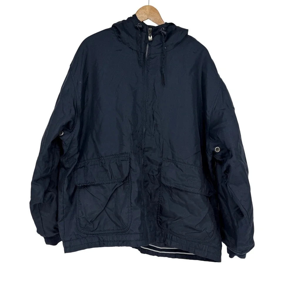 Vintage Abercrombie Fitch Hooded Jacket Y2K Nylon Fleece‎ Lined Men's L